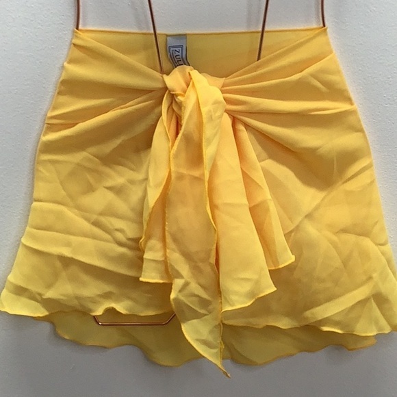 Hula Honey Size Medium Strapless Bikini Top & Zuliana Yellow Sarong. New - Picture 2 of 4